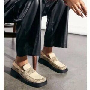 Urban Outfitters E8 by Miista Iona Cream Snake Leather Loafer Size 37 US 6.5 JB